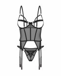 Obsessive Freedom Euridia Gorset i Stringi Czarny Komplet Lingerie