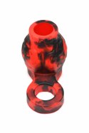 XR Brands Hell Hound Red - anatomiczny pierścień z systemem rozciągającym