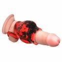 XR Brands Hell Hound Red - anatomiczny pierścień z systemem rozciągającym