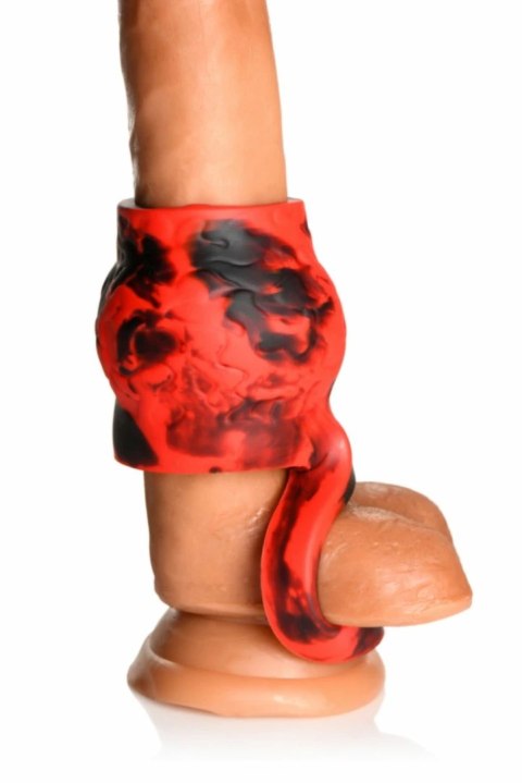 XR Brands Hell Hound Red - anatomiczny pierścień z systemem rozciągającym XR Brands Hell Hound Red - anatomiczny pierścień z systemem rozciągającym
