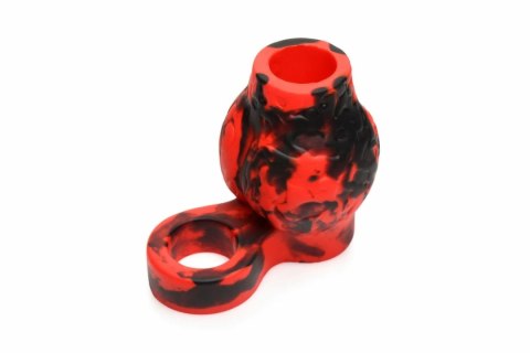 XR Brands Hell Hound Red - silikonowy pierścień z funkcją rozciągania