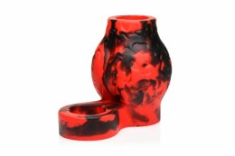 XR Brands Hell Hound Red - silikonowy pierścień z funkcją rozciągania
