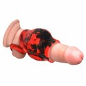 XR Brands Hell Hound Red - silikonowy pierścień z funkcją rozciągania