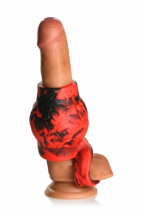 XR Brands Hell Hound Red - silikonowy pierścień z funkcją rozciągania XR Brands Hell Hound Red - silikonowy pierścień z funkcją rozciągania