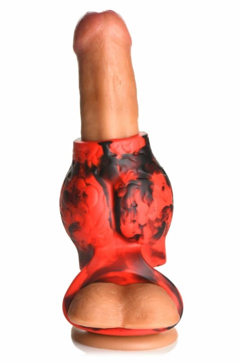 XR Brands Hell Hound Red - silikonowy pierścień z funkcją rozciągania XR Brands Hell Hound Red - silikonowy pierścień z funkcją rozciągania