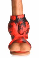 XR Brands Hell Hound Red - silikonowy pierścień z funkcją rozciągania