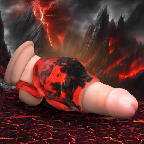 XR Brands Hell Hound Red - silikonowy pierścień z funkcją rozciągania XR Brands Hell Hound Red - silikonowy pierścień z funkcją rozciągania