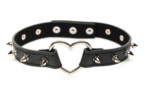 XR Brands Spiked Heart Choker Black - Pasek z Ćwiekami Vegan 42 cm XR Brands Spiked Heart Choker Black - Pasek z Ćwiekami Vegan 42 cm