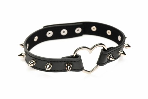 XR Brands Spiked Heart Choker Black - Pasek z Ćwiekami Vegan 42 cm XR Brands Spiked Heart Choker Black - Pasek z Ćwiekami Vegan 42 cm
