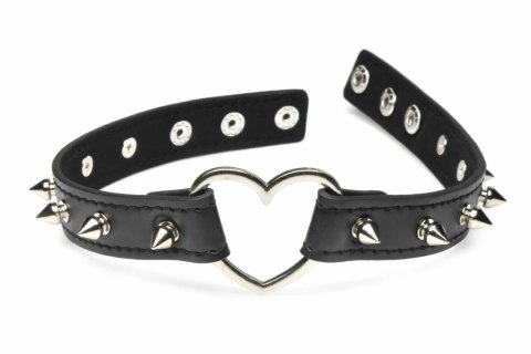 XR Brands Spiked Heart Choker Black - Pasek z Ćwiekami Vegan 42 cm XR Brands Spiked Heart Choker Black - Pasek z Ćwiekami Vegan 42 cm