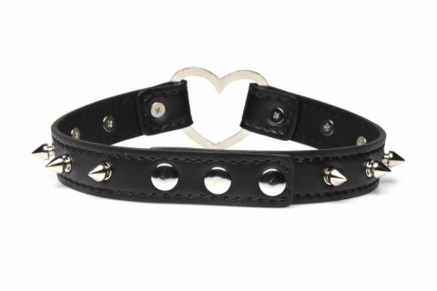 XR Brands Spiked Heart Choker Black - Pasek z Ćwiekami Vegan 42 cm XR Brands Spiked Heart Choker Black - Pasek z Ćwiekami Vegan 42 cm