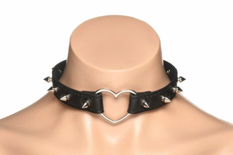 XR Brands Spiked Heart Choker Black - Pasek z Ćwiekami Vegan 42 cm XR Brands Spiked Heart Choker Black - Pasek z Ćwiekami Vegan 42 cm