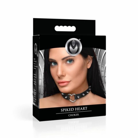 XR Brands Spiked Heart Choker Black - Pasek z Ćwiekami Vegan 42 cm XR Brands Spiked Heart Choker Black - Pasek z Ćwiekami Vegan 42 cm