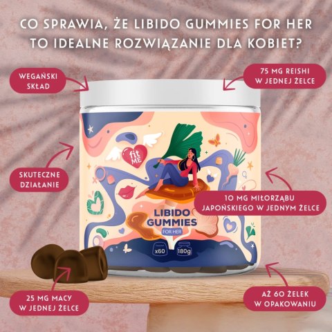 FitME Libido Gummies for Her 180g żelki dla kobiet, maca, Reishi, Ginkgo FitME Libido Gummies for Her 180g żelki dla kobiet, maca, Reishi, Ginkgo