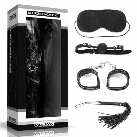 Lovetoy Deluxe Bondage Set 4-częściowy - zestaw akcesoriow czarny Lovetoy Deluxe Bondage Set 4-częściowy - zestaw akcesoriow czarny