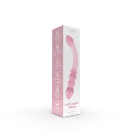 Nobu Glass Gems Rose Bead Wand szklana dwustronna wygięta prążkowana