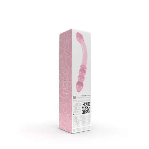 Nobu Glass Gems Rose Bead Wand szklana dwustronna wygięta prążkowana Nobu Glass Gems Rose Bead Wand szklana dwustronna wygięta prążkowana