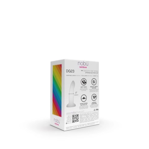 Nobu Rainbow DG23 - silikonowy model z przyssawką, kolorowy, średni Nobu Rainbow DG23 - silikonowy model z przyssawką, kolorowy, średni