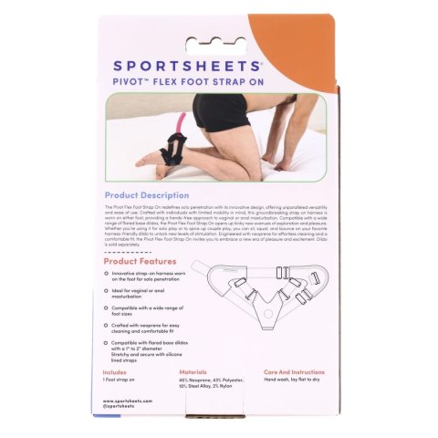 Sportsheets Pivot Flex Foot - Pas na Stopę Czarny, Regulowany, Neopren Sportsheets Pivot Flex Foot - Pas na Stopę Czarny, Regulowany, Neopren