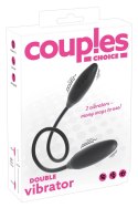 Couples Choice Elastyczny Wibrator z Podwojnym Wibrobulletem Czarny 65cm