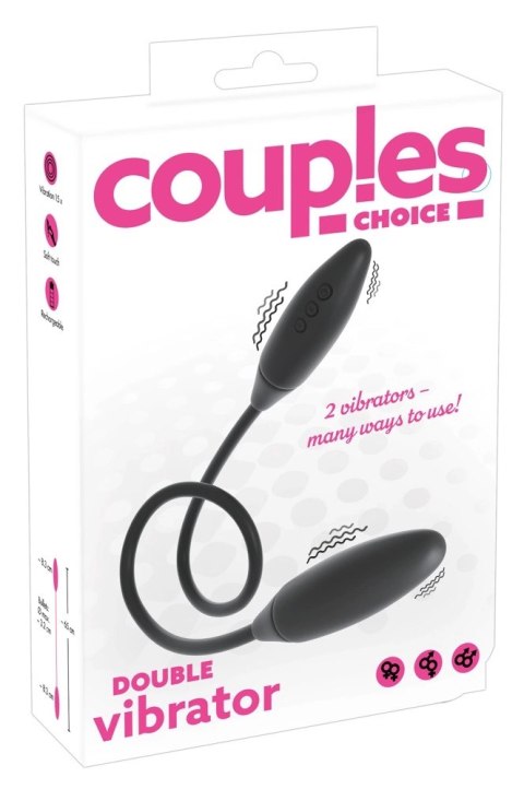 Couples Choice Elastyczny Wibrator z Podwojnym Wibrobulletem Czarny 65cm Couples Choice Elastyczny Wibrator z Podwojnym Wibrobulletem Czarny 65cm