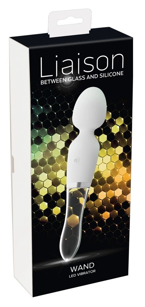 Liaison Glass Vibrator 1 - Dwustronny masażer LED szkło i silikon 21,5 cm Liaison Glass Vibrator 1 - Dwustronny masażer LED szkło i silikon 21,5 cm