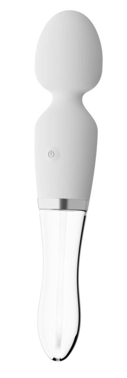 Liaison Glass Vibrator 1 - Dwustronny masażer LED szkło i silikon 21,5 cm