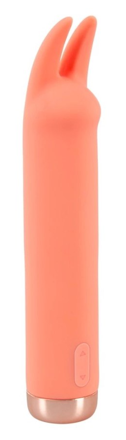 Peachy Mini - Wibrujący model intymny z elastycznymi uszami, pomarańczowy