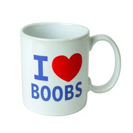 Happy Jackson Kubek ceramiczny I Love Boobs 400ml biały prezent