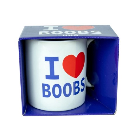 Happy Jackson Kubek ceramiczny I Love Boobs 400ml biały prezent Happy Jackson Kubek ceramiczny I Love Boobs 400ml biały prezent