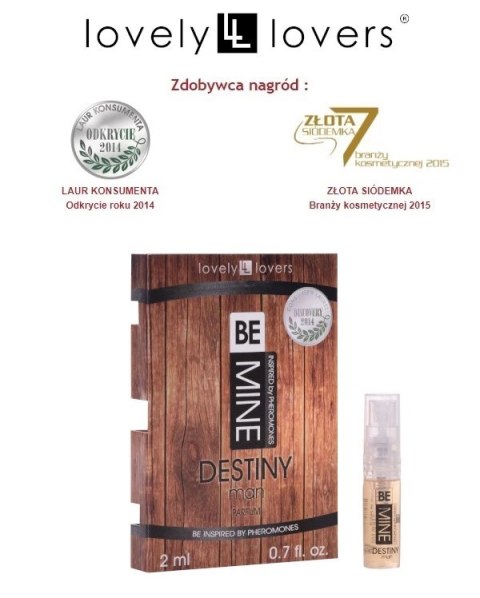 Lovely Lovers DESTINY Perfumy męskie z formułą I-L-Molecules 2ml Lovely Lovers DESTINY Perfumy męskie z formułą I-L-Molecules 2ml