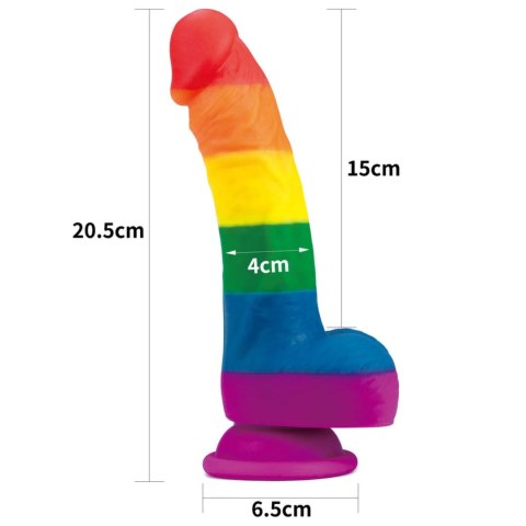 Lovetoy Prider Rainbow silikonowy model anatomiczny z przyssawką 20,5 cm Lovetoy Prider Rainbow silikonowy model anatomiczny z przyssawką 20,5 cm