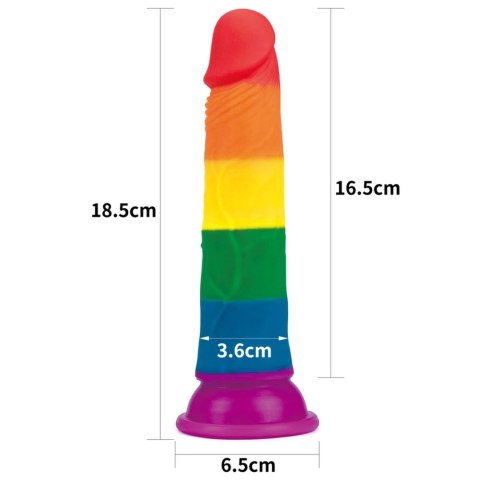 Lovetoy Prider Rainbow - silikonowy model z przyssawką 18,5 cm Lovetoy Prider Rainbow - silikonowy model z przyssawką 18,5 cm