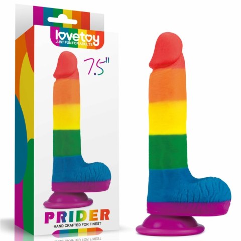 Lovetoy Prider silikonowa tęczowa forma z przyssawką 19,5 cm Lovetoy Prider silikonowa tęczowa forma z przyssawką 19,5 cm
