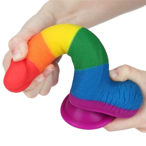 Lovetoy Prider silikonowa tęczowa forma z przyssawką 19,5 cm Lovetoy Prider silikonowa tęczowa forma z przyssawką 19,5 cm