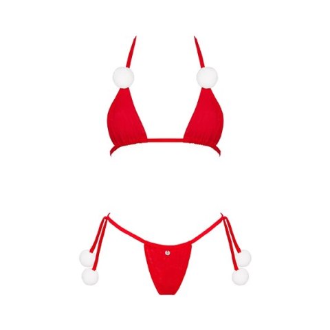 Obsessive Bobble Girl komplet świąteczny czerwony One Size pompony