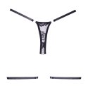 Allure Garters Stringi koronkowe z regulacją i srebrnymi detalami