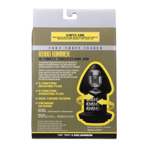 Doc Johnson Robo Rimmer X - Wibrujący Plug z Funkcją Rotacji, Czarny Doc Johnson Robo Rimmer X - Wibrujący Plug z Funkcją Rotacji, Czarny