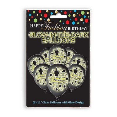 Little Genie Happy Birthday balony świecące LED zestaw 8 sztuk Little Genie Happy Birthday balony świecące LED zestaw 8 sztuk