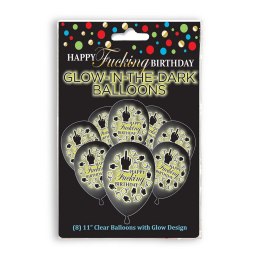 Little Genie Happy Birthday balony świecące LED zestaw 8 sztuk
