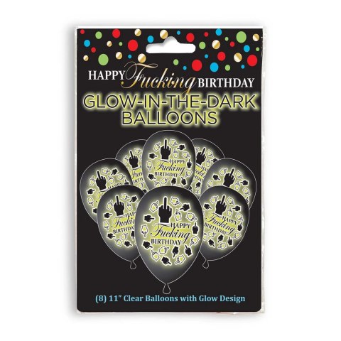 Little Genie Happy Birthday balony świecące LED zestaw 8 sztuk Little Genie Happy Birthday balony świecące LED zestaw 8 sztuk