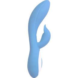 Wonderlust Harmony Blue - wibrator silikonowy, podwojna stymulacja, USB