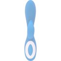 Wonderlust Harmony Blue - wibrator silikonowy, podwojna stymulacja, USB