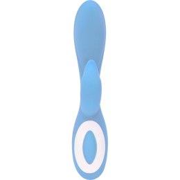 Wonderlust Harmony Blue - wibrator silikonowy, podwojna stymulacja, USB