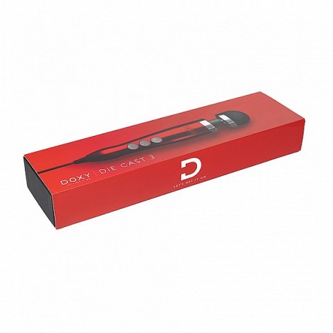 DOXY Die Cast 3 Candy Red - kompaktowy masażer z głowką silikonową DOXY Die Cast 3 Candy Red - kompaktowy masażer z głowką silikonową