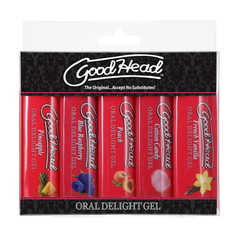 Doc Johnson GoodHead Żel smakowy 5 smakow zestaw 5x29ml Doc Johnson GoodHead Żel smakowy 5 smakow zestaw 5x29ml