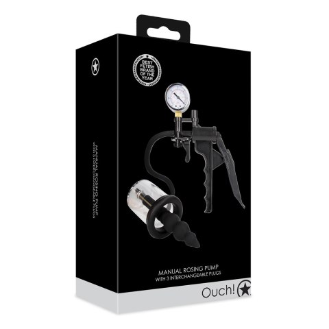 Ouch! by Shots - Ręczna pompka ssąca z 3 nasadkami, czarna Ouch! by Shots - Ręczna pompka ssąca z 3 nasadkami, czarna