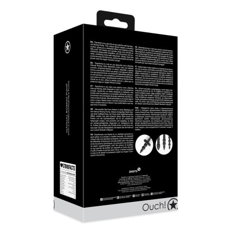 Ouch! by Shots - Ręczna pompka ssąca z 3 nasadkami, czarna Ouch! by Shots - Ręczna pompka ssąca z 3 nasadkami, czarna