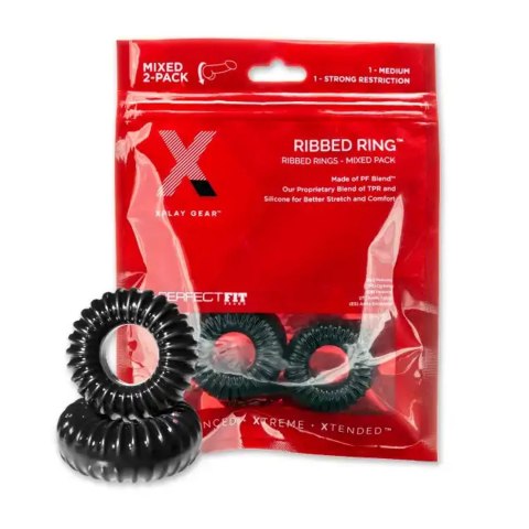 Perfect Fit Brand XPlay Gear - Zestaw silikonowych pierścieni żebrowanych 4 szt. Perfect Fit Brand XPlay Gear - Zestaw silikonowych pierścieni żebrowanych 4 szt.