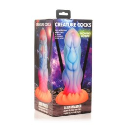 XR Brands Alien silikonowy model świecący w ciemności 21 cm kolorowy